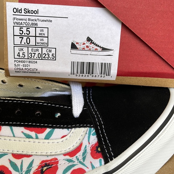 Vans Old Skool Flowers Black/True White WMNS - Picture 16 of 16
